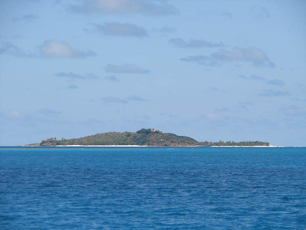 Necker Island seen from a distance